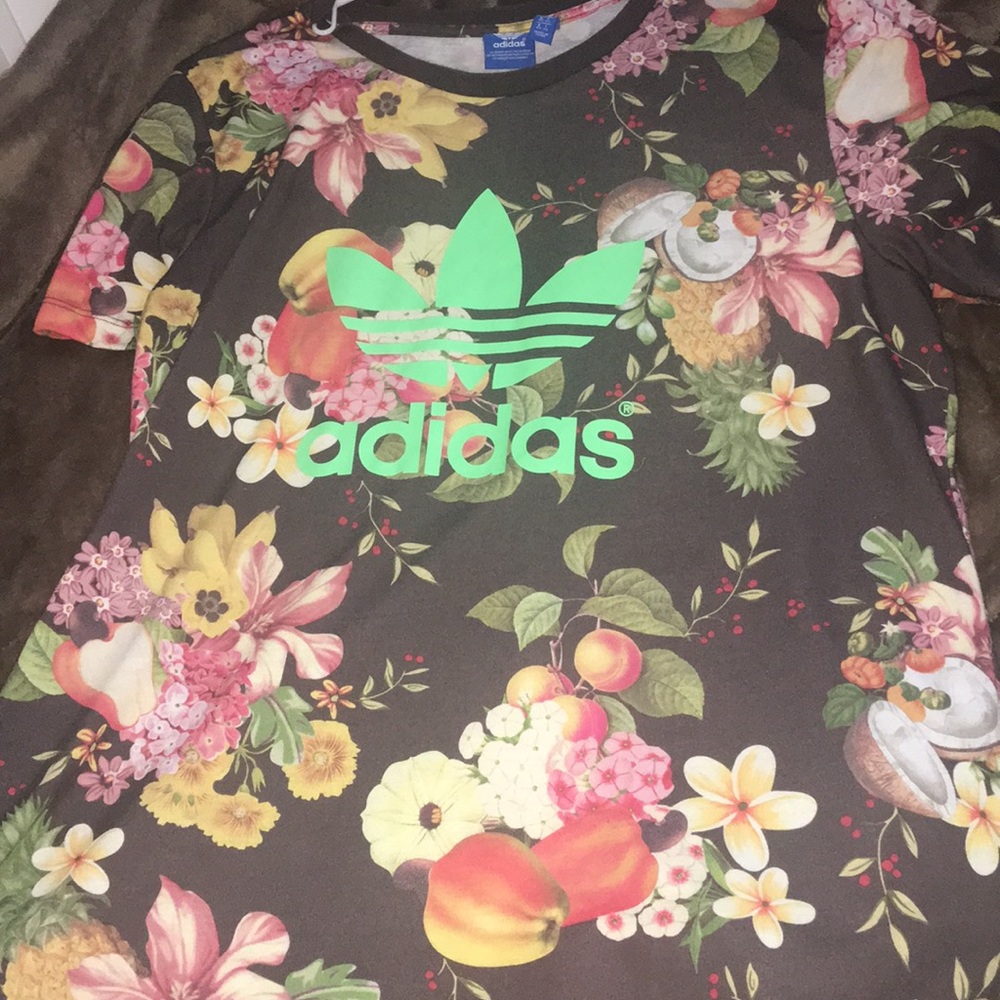 Floral adidas shirt